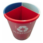 Lixeira Mix 25 Litros Coleta Seletiva Com 3 Divisões Amarelo/