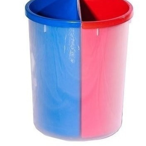 Lixeira Mix Plástico Com 2 Divisões Para Coleta Seletiva