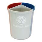 Lixeira Mix Plástico Com 3 Divisões Para Coleta Seletiva