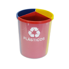 Lixeira Mix Reciclagem Em Plástico 03 Divisórias (vermelho/az