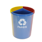 Lixeira Mix Reciclagem Em Plástico 03 Divisórias (vermelho/az