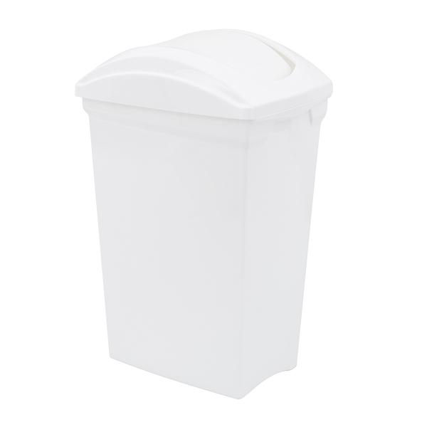 Lixeira Multiuso 15L Basculante Plástico Branco Slim Sanremo