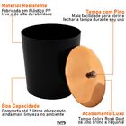 Lixeira Multiuso 5 Litros Com Tampa Pegador Rosé Gold - Preto