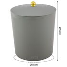 Lixeira Multiuso 5 Litros Puxador Dourado Banheiro - Cinza