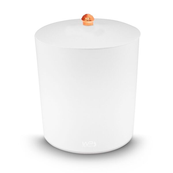 Lixeira Multiuso 5 Litros Puxador Rosé Gold Banheiro - Branco