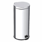 Lixeira Multiuso Aço Prata 30L Redonda com Pedal