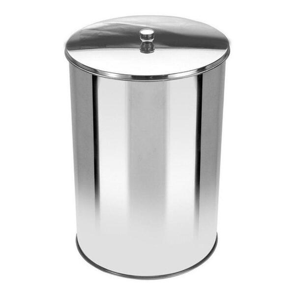 Lixeira Office Redonda Com Tampa Em Aço Inox 5l