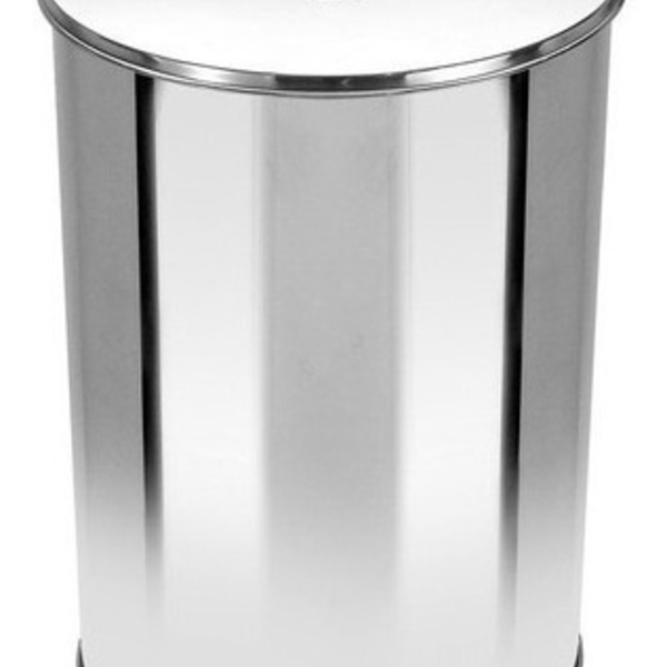 Lixeira Office Redonda Com Tampa Em Inox 7 Litros