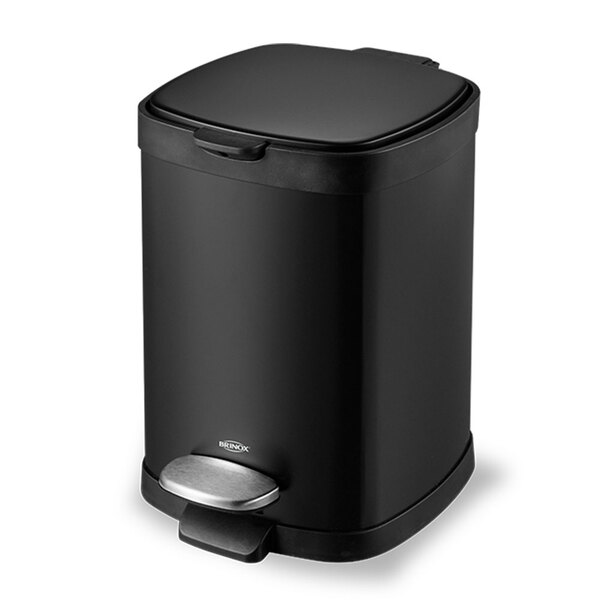 Lixeira para Banheiro Aço Preto 6L com Pedal Brinox