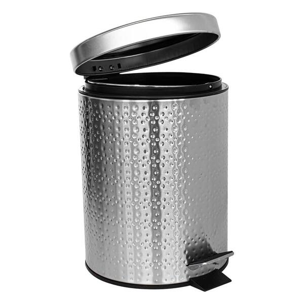 Lixeira Para Banheiro E Cozinha De Inox Escovada Martelada 5