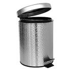 Lixeira Para Banheiro E Cozinha De Inox Polido Martelada 5 Li
