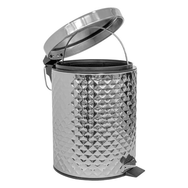 Lixeira Para Banheiro E Cozinha De Inox Polido Rombus 5 Litro