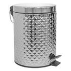 Lixeira Para Banheiro E Cozinha De Inox Polido Rombus 5 Litro