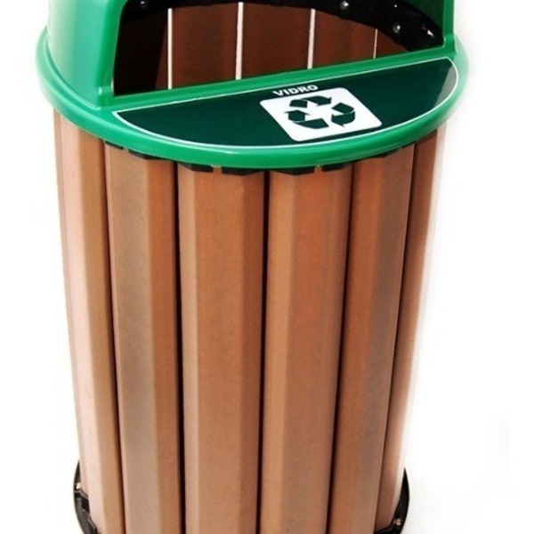 Lixeira Para Coleta Seletiva 90l Diversas Cores Madeira Plast