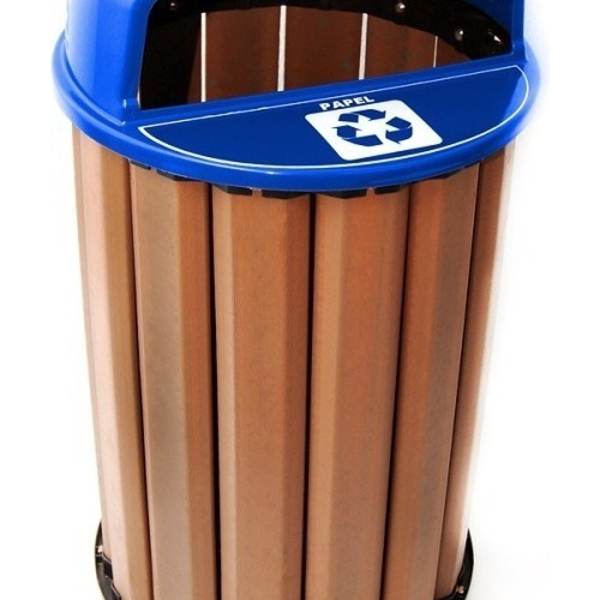 Lixeira Para Coleta Seletiva 90l Diversas Cores Madeira Plast