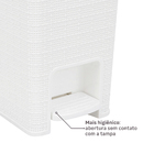 Lixeira para Cozinha 12L Plástico Pedal Branca Juta Nitron