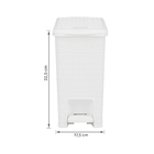 Lixeira para Cozinha 12L Plástico Pedal Branca Juta Nitron
