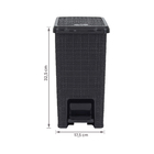 Lixeira para Cozinha 12L Plástico Pedal Preta Juta Nitron