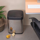 Lixeira para Cozinha 20L Metal Inox Sensor Automática Prata Oikos