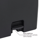 Lixeira para Cozinha 20L Plástico Pedal Preto Ou