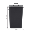 Lixeira para Cozinha 26L Metal Aço Manual Preto Delinia