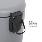 Lixeira para Cozinha 28L Aço Pedal Cinza Delinia