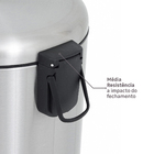 Lixeira para Cozinha 28L Metal Inox Pedal Prata Escovado Delinia