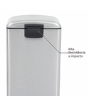 Lixeira para Cozinha 30L Metal Inox Pedal Prata Delinia