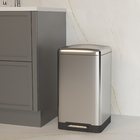 Lixeira para Cozinha 30L Metal Inox Pedal Prata Delinia