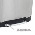 Lixeira para Cozinha 30L Metal Inox Pedal Prata Delinia