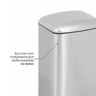 Lixeira para Cozinha 30L Metal Inox Pedal Prata Delinia