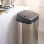 Lixeira para Cozinha 50L Metal Inox Sensor Automática Prata Oikos
