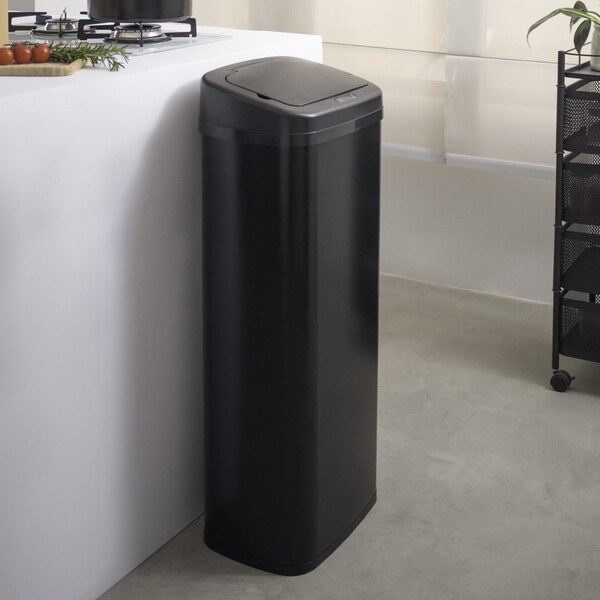 Lixeira para Cozinha 50L Metal Sensor Automática Preta Oikos | Leroy Merlin