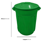Lixeira Para Cozinha Com Tampa Capacidade 60 Litros Verde Cr60
