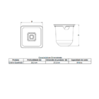 Lixeira Para Embutir Quadrada 8 Litros Arquitech Preto Vulcano