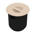 Lixeira Para Embutir Redonda 8 Litros Arquitech Bege