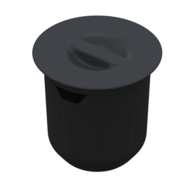 Lixeira Para Embutir Redonda 8 Litros Arquitech Cinza Chumbo