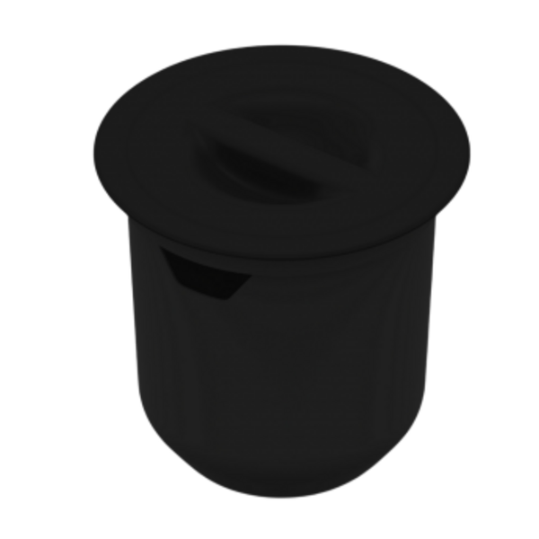 Lixeira Para Embutir Redonda 8 Litros Arquitech Preto Vulcano