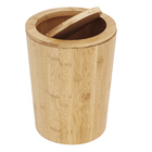 Lixeira para Escritório 10L Fibra Natural Bambu Basculante Bege Oikos