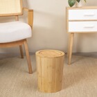 Lixeira para Escritório 10L Fibra Natural Bambu Basculante Bege Oikos