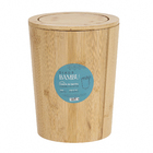 Lixeira para Escritório 10L Fibra Natural Bambu Basculante Bege Oikos