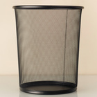 Lixeira para Escritório 16L Metal sem Tampa Preto Oikos