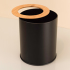 Lixeira para Escritório 8L Metal Manual Preto Oikos