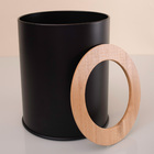 Lixeira para Escritório 8L Metal Manual Preto Oikos