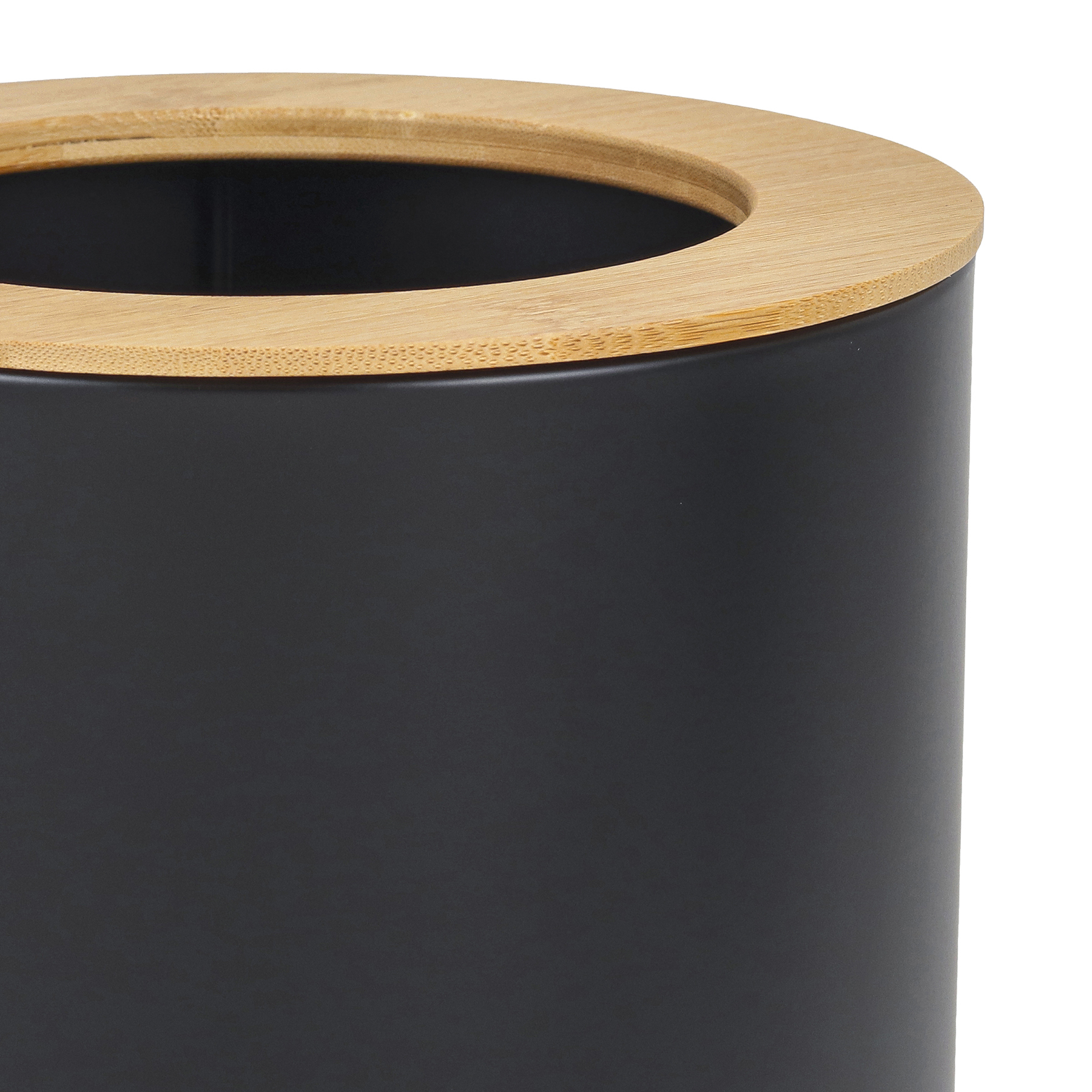 Lixeira de Metal e Bambu