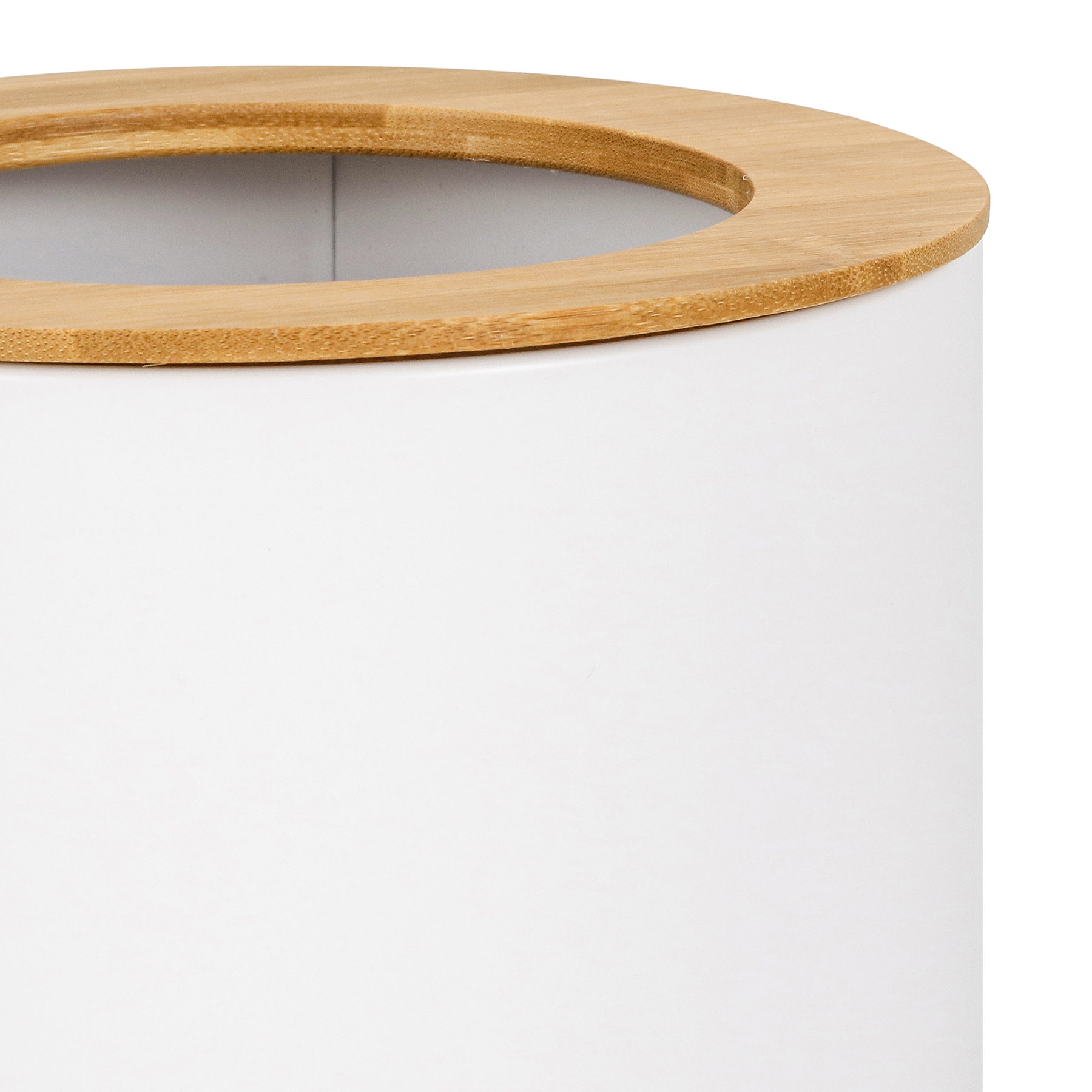 Lixeira de Metal e Bambu