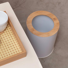 Lixeira para Escritório 8L Metal Manual Branca Oikos