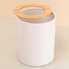 Lixeira para Escritório 8L Metal Manual Branca Oikos