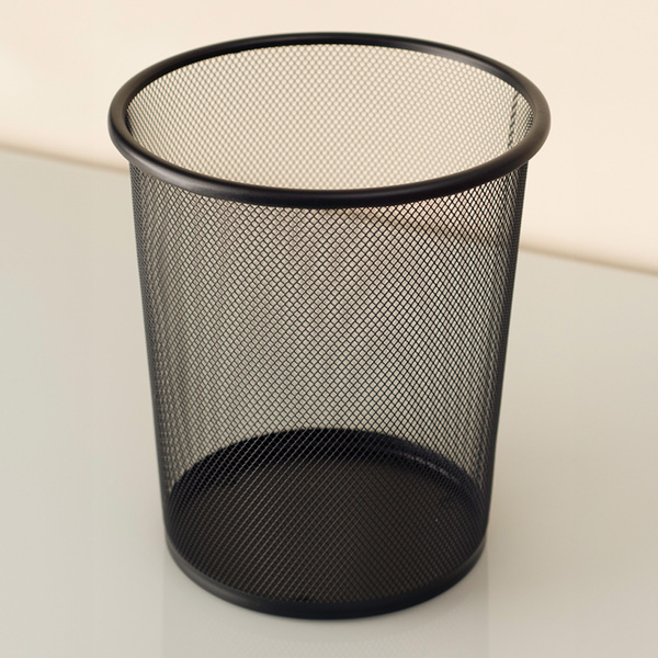 Lixeira para Escritório 8L Metal sem Tampa Preto Oikos