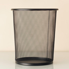 Lixeira para Escritório 8L Metal sem Tampa Preto Oikos